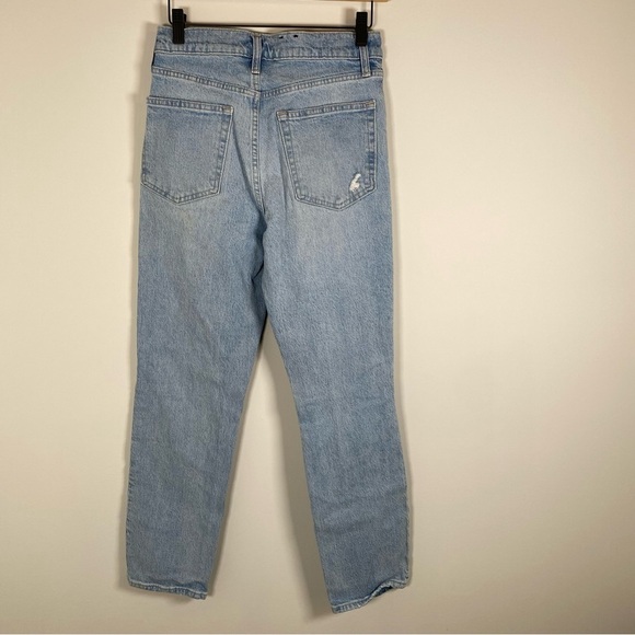 Gap Cheeky Straight High Rise Distressed‎ Light Wash Denim Blue Jeans Size 27 4R - Picture 5 of 7